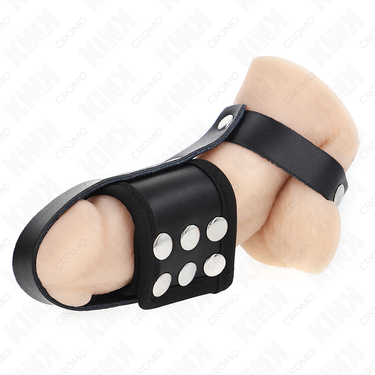 Anello per Pene in Pelle Regolabile con Cinturino Divisore KINK